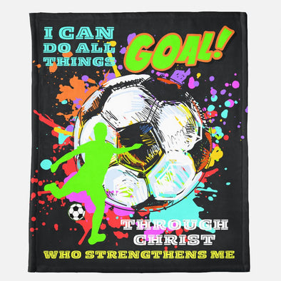 I can do all things Soccer - Minky Blanket - 50" x 60"