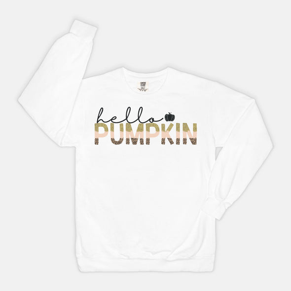 Hello Pumpkin Leopard- Sweatshirt